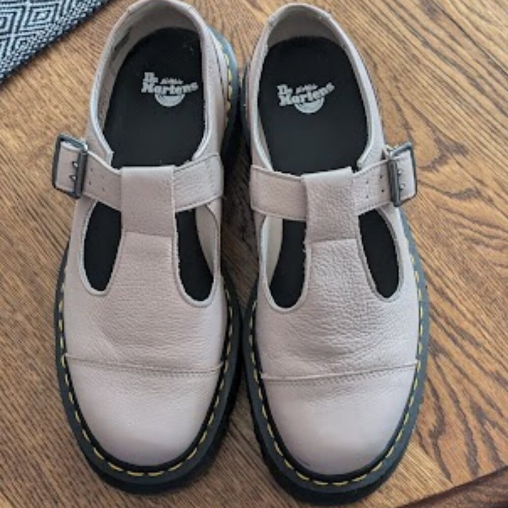 DR. DOC MARTENS Women Size 9 41 Shoes Mary Janes T-Bar Leather Purple Lilac